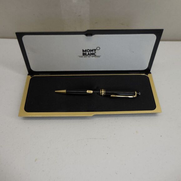 VINTAGE MONTBLANC Meisterstück Classique Ballpoint Pen, Black w/Gold Trim W/Box - Picture 1 of 13